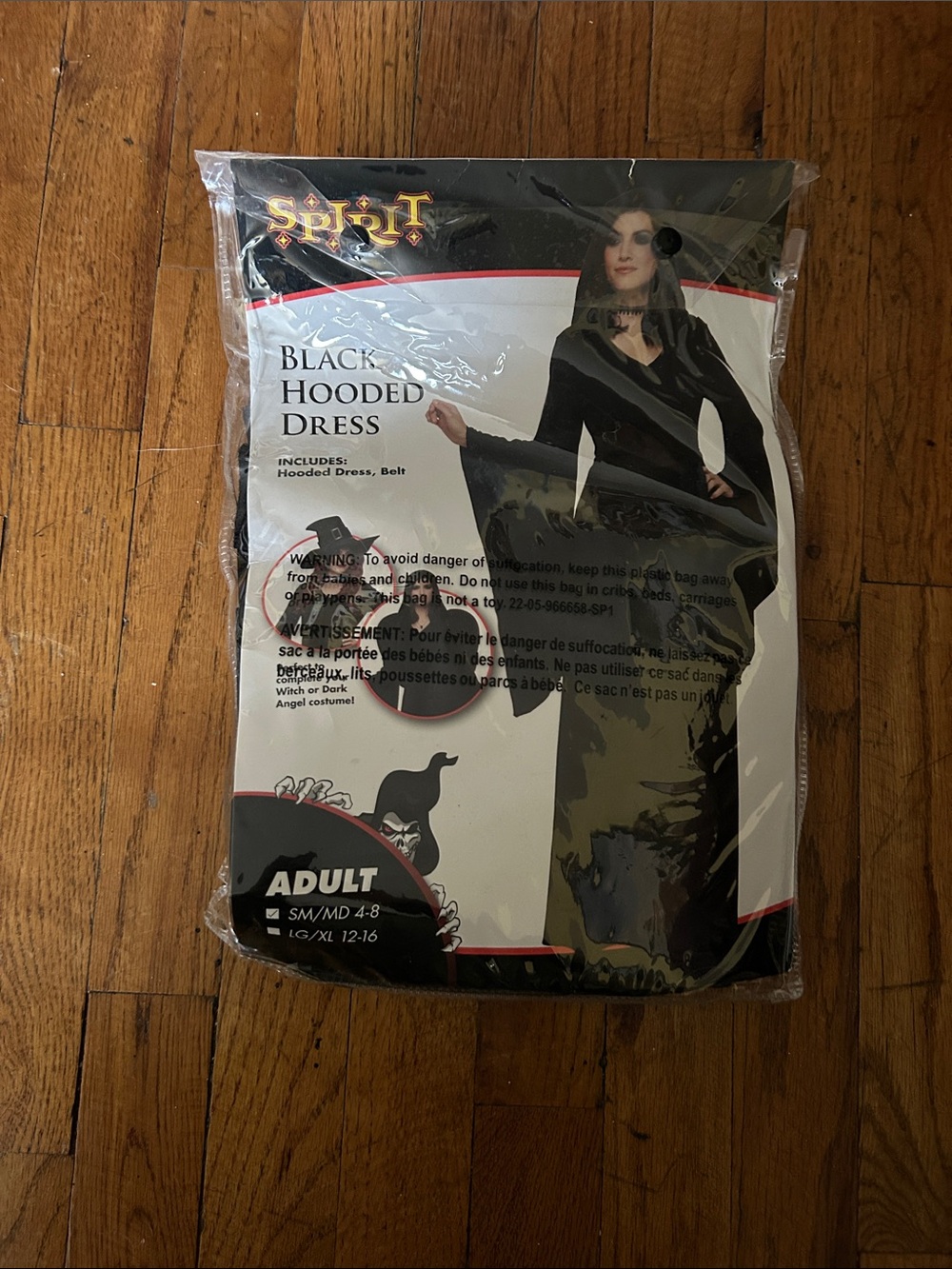 Spirit Black Hooded Dress Costume - Black